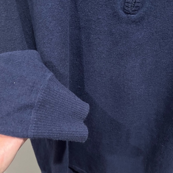 Men’s The North Face Navy 1/4 Zip Long Sleeve Sweater Size L. Cotton/Wool. - Picture 3 of 8